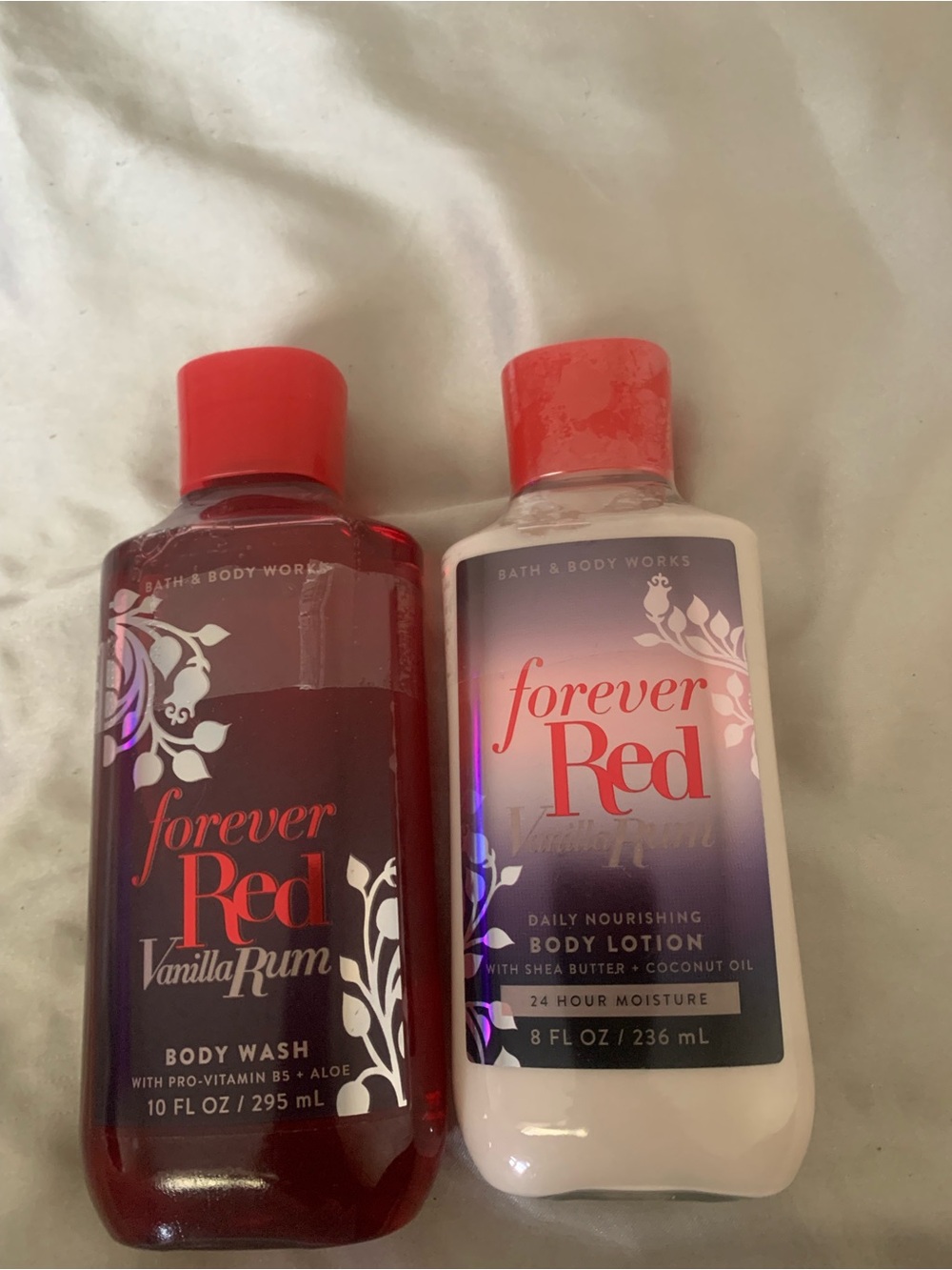 Bath & Body Works Forever Red Vanilla Rum Body Wash & Lotion - Red